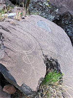 Faint petroglyphs
