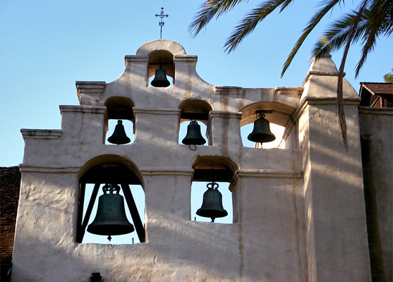 Six-bell wall of Mission San Gabriel Arcángel