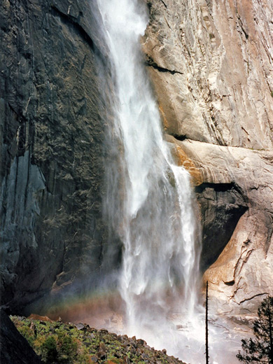 Rainbow at the base of Upper Yosemite Fall