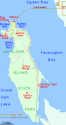 Map of Antelope Island State Park