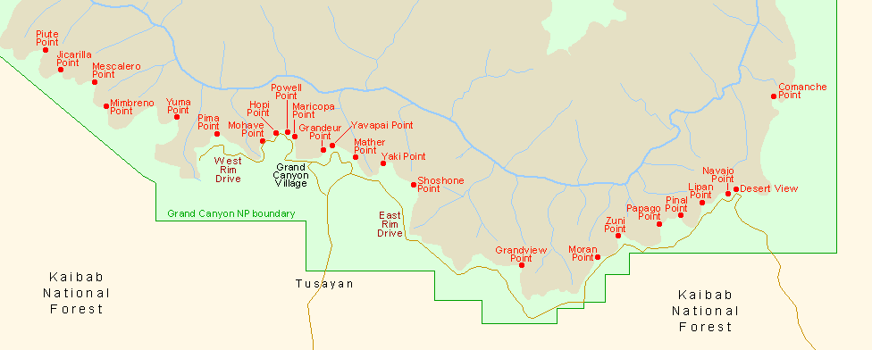 South Rim Map