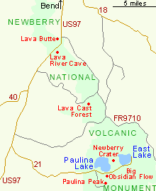 Map of Newberry National Volcanic Monument