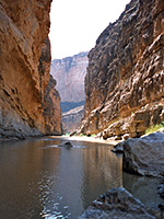 Shady section of the river canyon