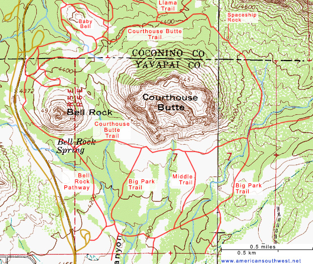 Map of the Courthouse Butte Trail