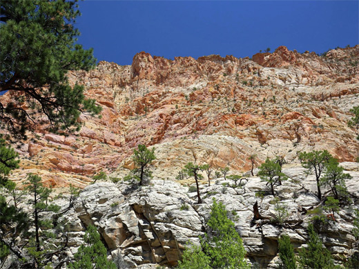 Reddish-orange cliffs
