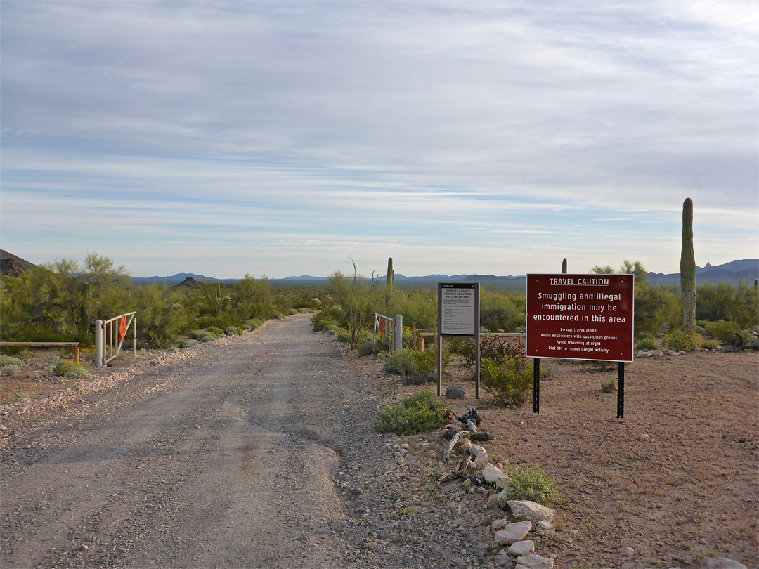 Warning notice: Organ Pipe Cactus National Monument, Arizona