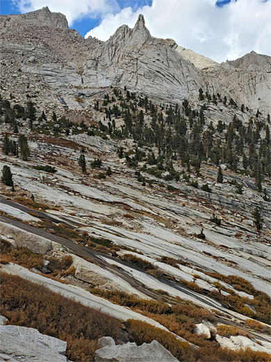 Steepening granite slopes