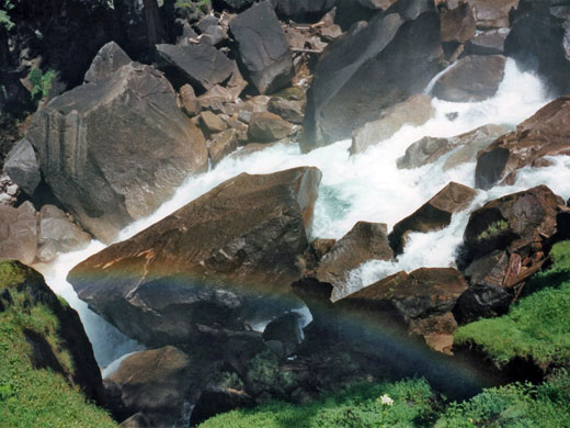Boulders with rainbow