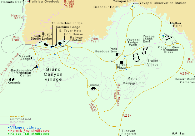 Grand Canyon Village Map 