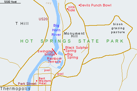 wyoming hot springs map Hot Springs State Park Thermopolis Wyoming wyoming hot springs map