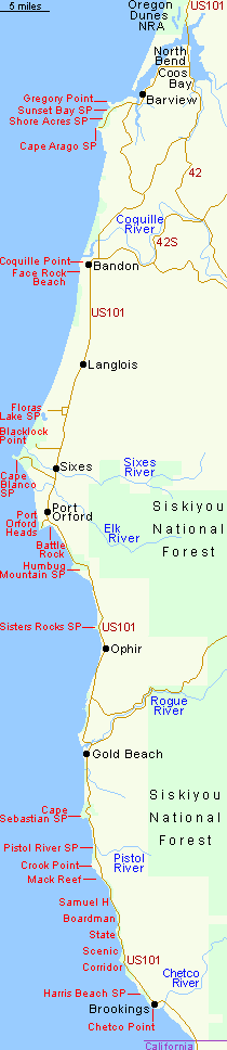 Map Of Southern Oregon Coast Towns