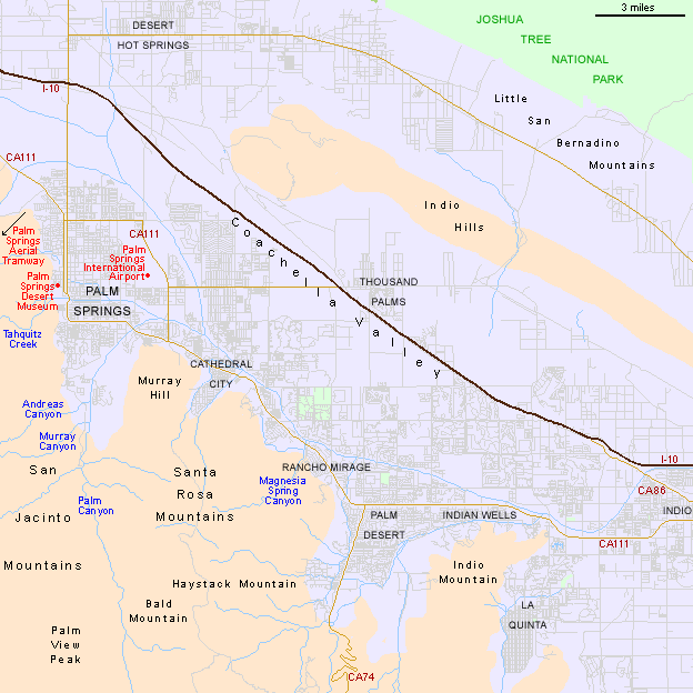 Map Of Palm Springs And Palm Desert - Dione Frankie