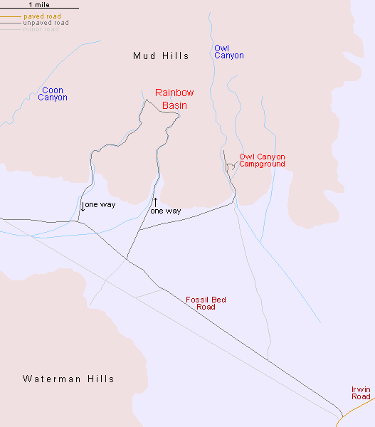 Map of Rainbow Basin