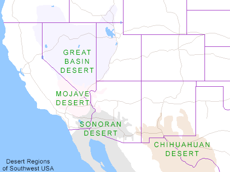 Map Of Usa Deserts Southwest USA Landscapes   Deserts