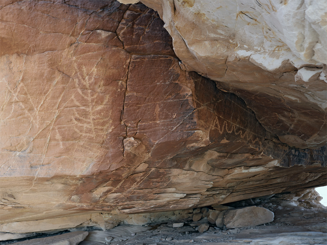 Petroglyphs around a cave