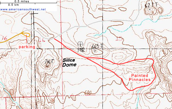 Topo Map of the Painted Pinnacles