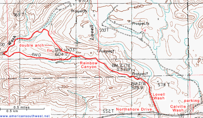 Map of Rainbow Canyon