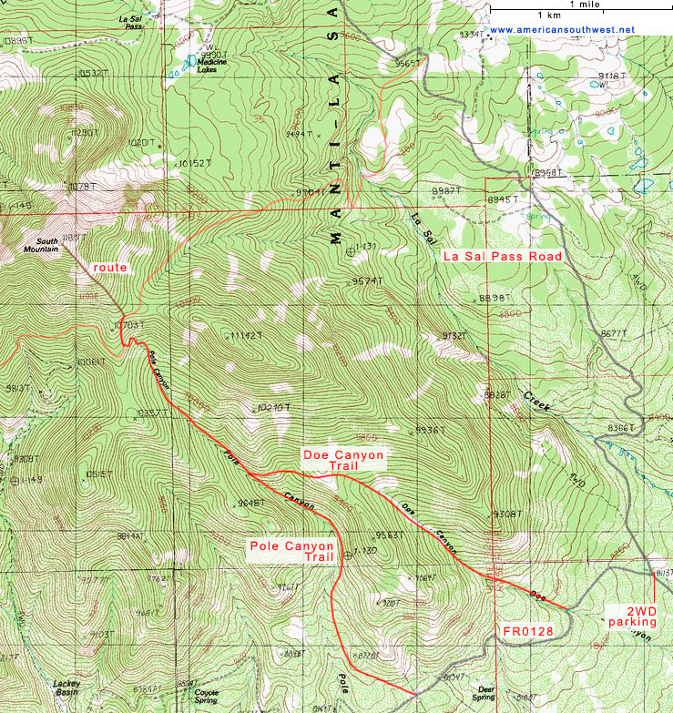 Topo map of South Mountain