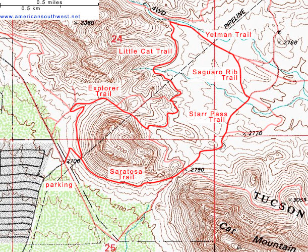 Map of the Starr Pass Loop