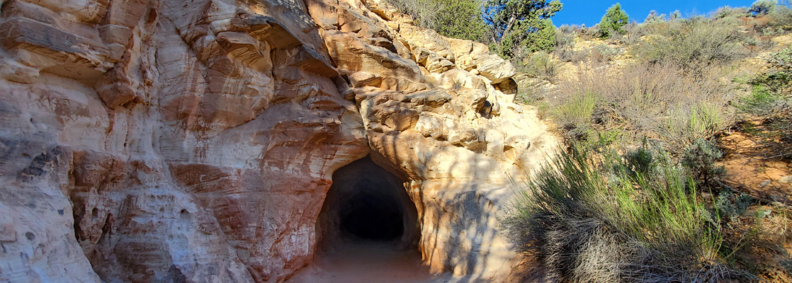 Rocks at the east end of the tunnel