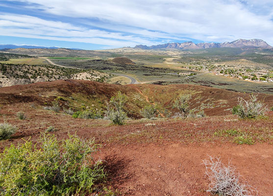 The crater, at the top of the cinder cone