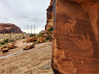 Two faint petroglyphs