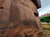 Faint petroglyphs