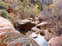 Above a waterfall