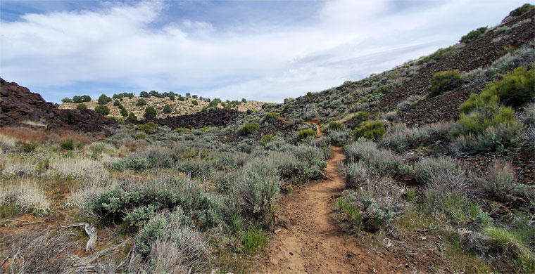 Cinder Cone Trail, approaching the lava