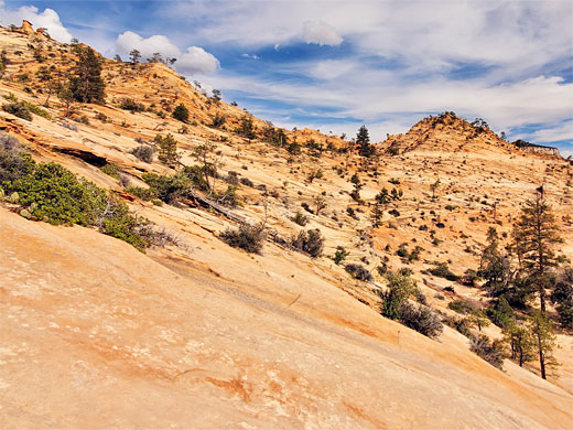 Sloping sandstone