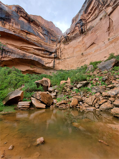 Cliff and pool