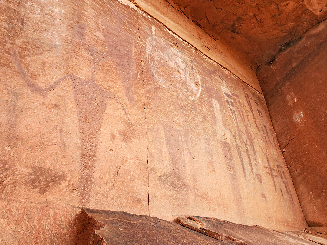 Pictographs in a corner